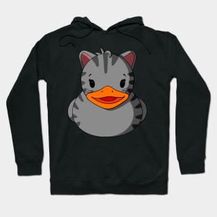 Grey Tabby Cat Rubber Duck Hoodie